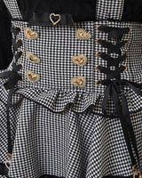 Lolita Plaid Strap Skirt – High Waist Mini for Women