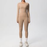 2 PCS Sportswear Yoga Set Gym Clothes Yoga Suits For Women Fitness Set Tracksuits Sports Long Sleeve Crop Top Gym Leggings