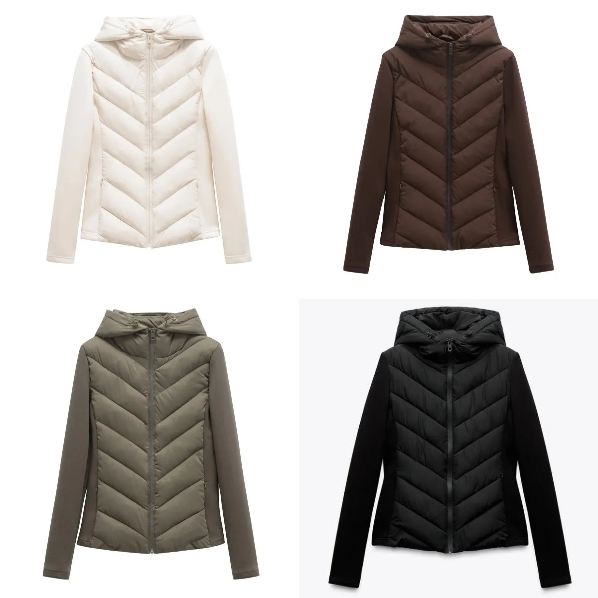 Elegant Patchwork Hooded Sport Coat