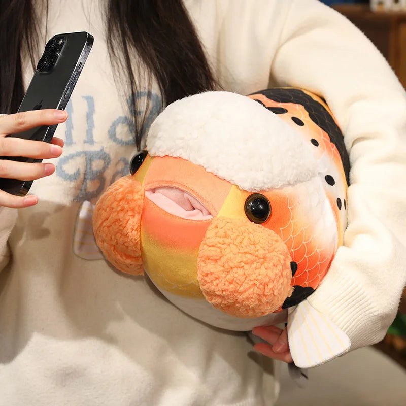 50cm Lifelike Fish Plush Stuffed Toy Goldfish Big Head Soft Pillow for Zoo Park Souvenir Lovely Lan Shou Animal Plushie