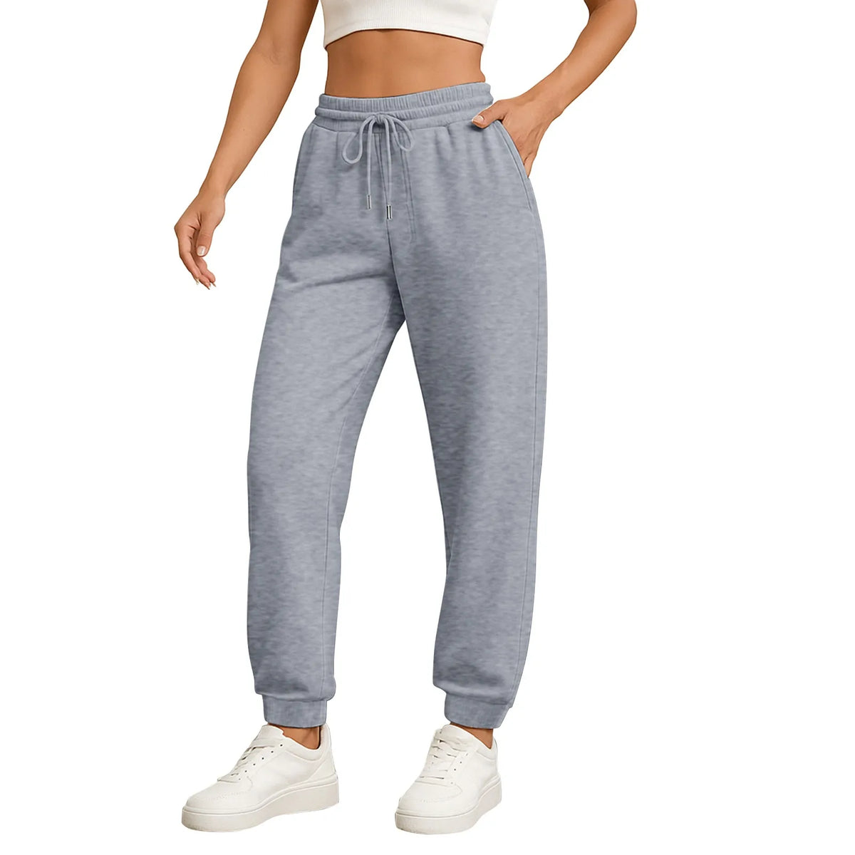 Women's High-Waist Drawstring Straight-Leg Pants