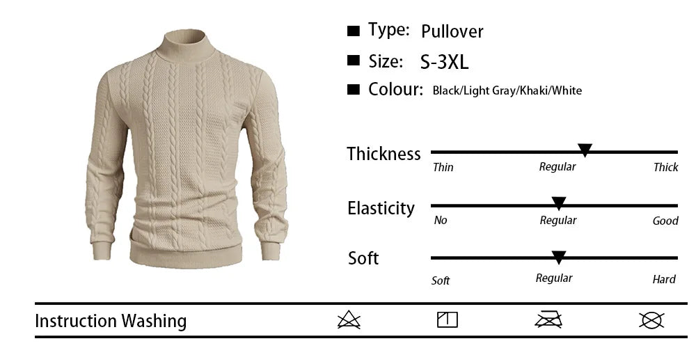 Men's Turtleneck Knit Sweater