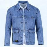 Men's Stylish Blue Denim Jacket – Loose Fit Casual Y2K Jean Coat (USA Made)