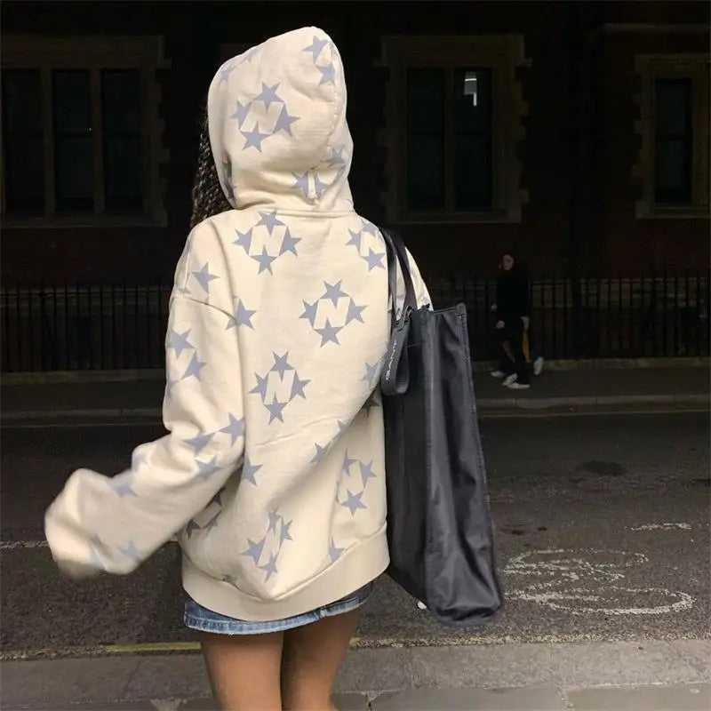 Men’s Y2K Star Print Relaxed Hoodie