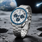 Watchdives WD1863 39mmMen's Watch VK63 Quartz Timing Movement Bubble Sapphire Crystal Night Light Retro Watch 10Bar Waterproof