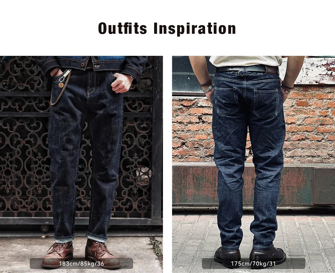 MADEN 14oz Selvedge Raw Denim Jeans – Heritage Straight Fit