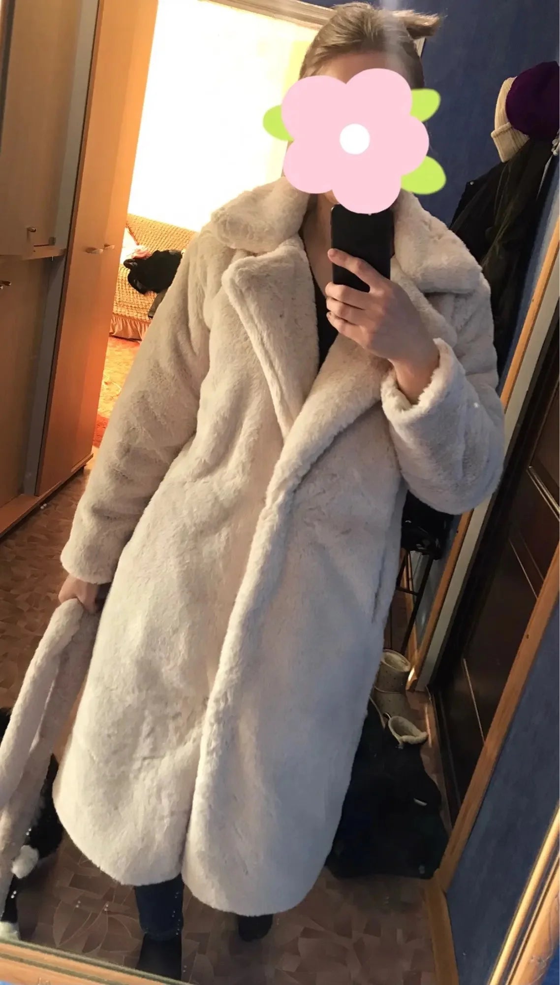 Luxury Faux Rabbit Fur Winter Overcoat