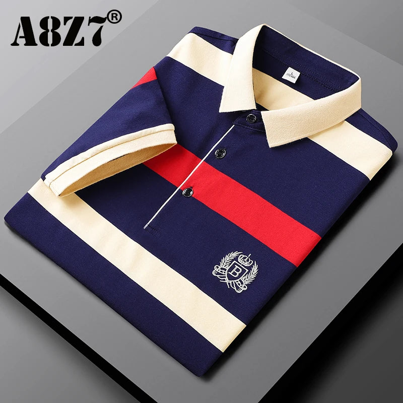 Men's Striped Cotton Polo Shirt | Casual Summer Style
