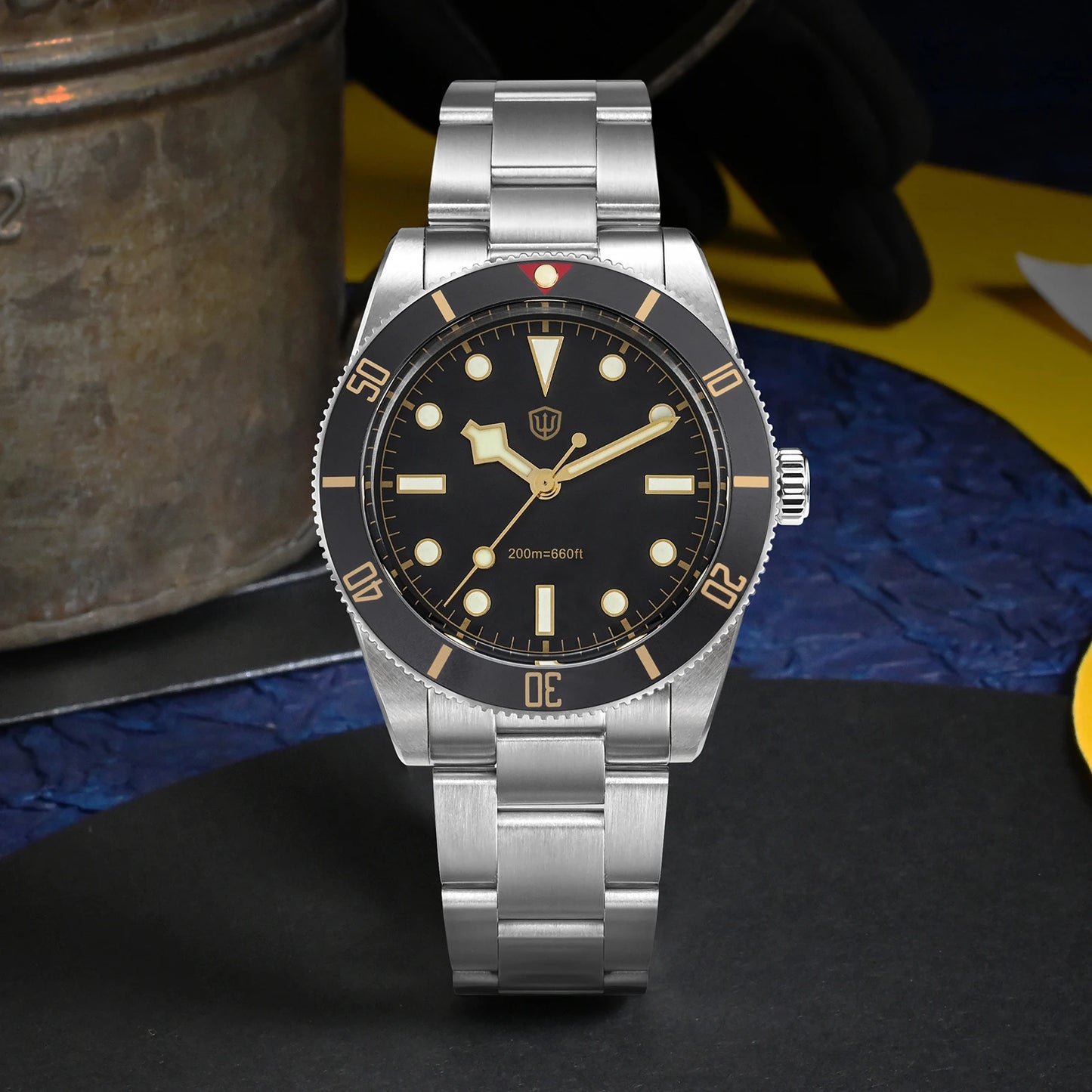 Watchdives WD7922 V2 BB54 Watch VH31 Sweep Second Movement Sapphire Crystal 20bar Waterproof C3 Luminous 37mm Vintage Watches