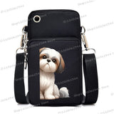New Mobile Phone Bag Funny Anime Dog Print Shoulder Messenger Bag Women Men Coin Purse Handbag Animal Lover Small Crossbody Bag