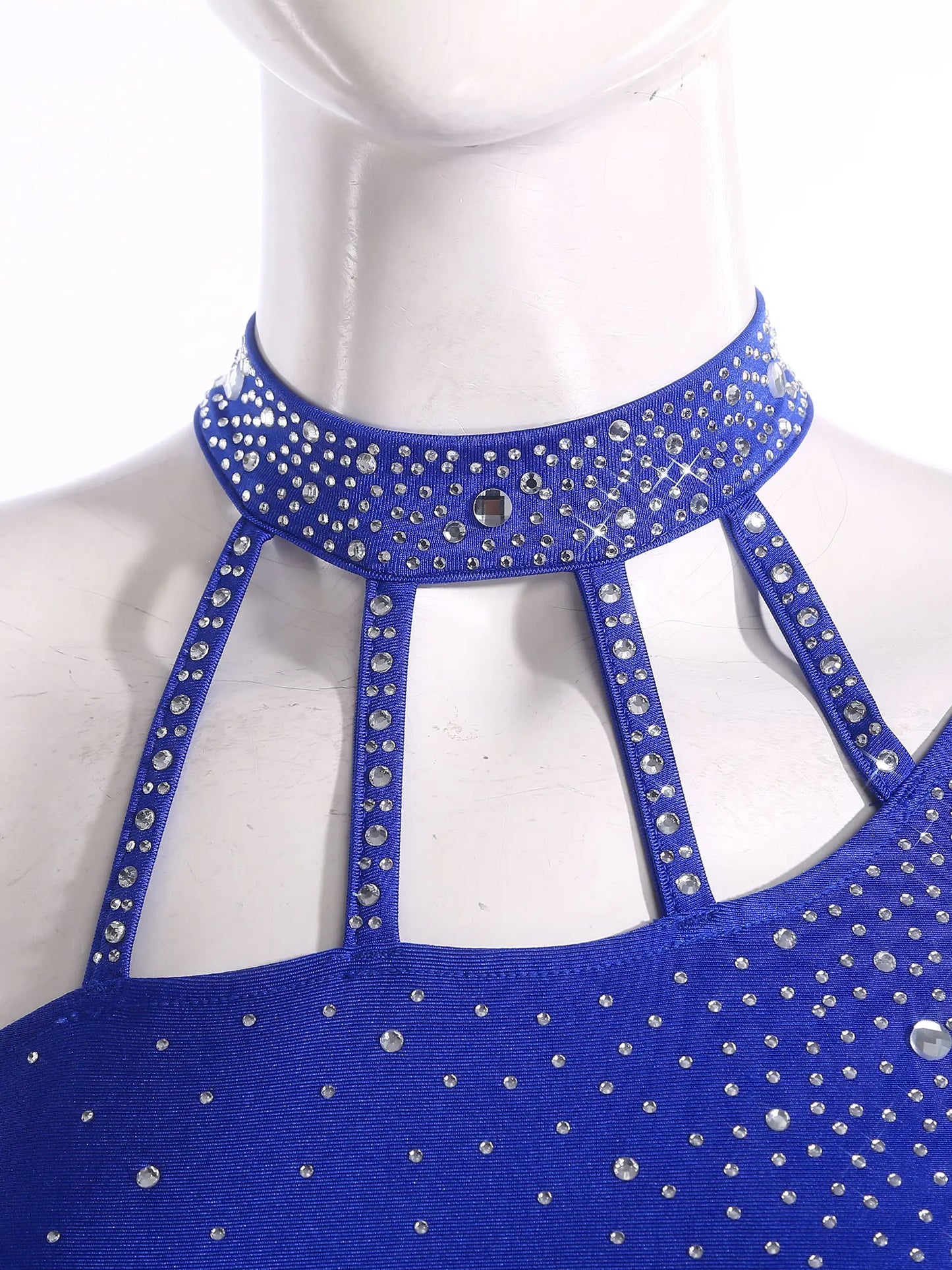 Women's 2-Piece Rhinestone Dance Crop Top & Shorts Set