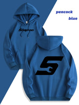 Red Snapon Hooded Sweatshirt Casual Long Sleeve Pullover100% Polyester Knit Fabric All-Season Warm Hoodie with Drawstring
