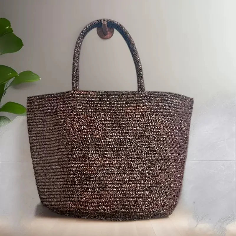 Fashionable Natural Rafia Grass Hand-woven Bag, Large Capacity, Lightweight, Versatile, Suitable for Daily Use, Women's Handbag