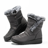 Thick Warm Long Plush Waterproof Snow Boots Women Winter 2025 Non Slip Soft Fur Ankle Boots Woman Plus Size 44 Cotton Shoes Mom
