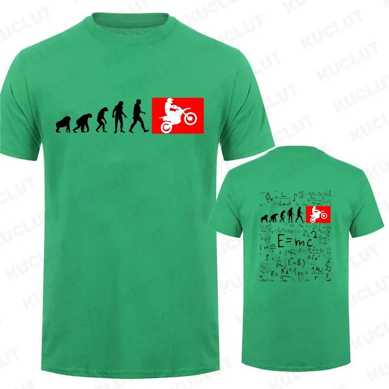 Unisex Human Evolution Motorbike Graphic Print T-Shirt
