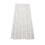 TFAFXY 2026 Summer Bow Plaid Embroidered Blouse Women Sets A-line Midi Long Skirt Suits Y2K