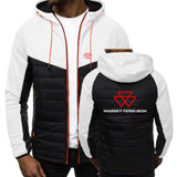 Massey Ferguson 2024 Men Printing New Autumn Warm Patchwork Hip Hop Seven-color Cotton-padded Jacket Hooded Tops