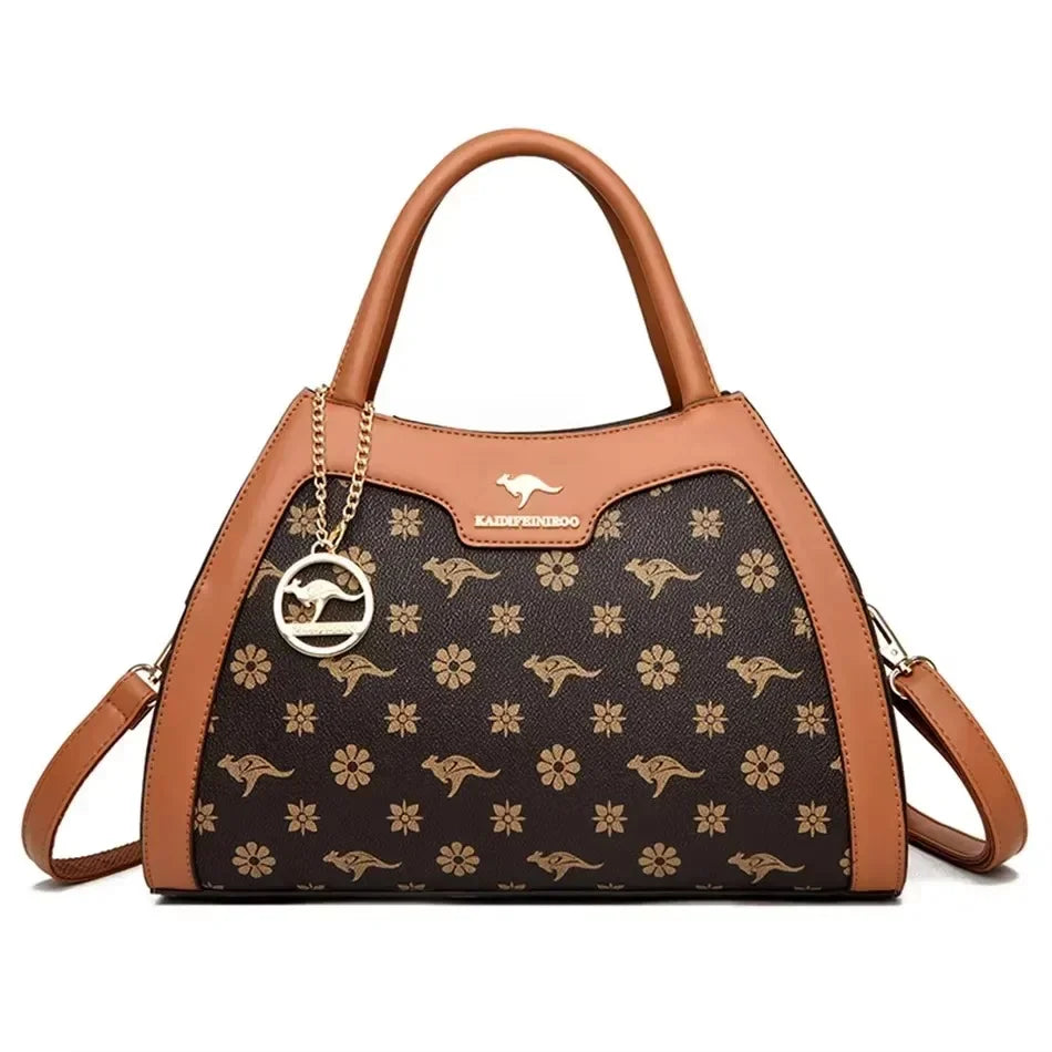 Luxury Handbag Fashion Print Large Capacity Soft Leather Women Shoulder Crossbody Bag Leisure Designer Ladies Purses and Handbag