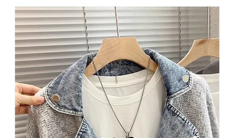 Layered Denim Jacket | Autumn/Winter Mixed-Media Streetwear