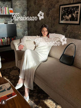 Elegant O-Neck Knit Maxi Dress