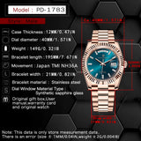 PAGANI DESIGN DD40 Luxury Rose Gold Men's Watches Automatic Mechanical Watch For Men AR Sapphire Glass Date Wrist watch Men 2026