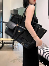 Genuine Cowhide Leather Tote Top Women's Bag Large-Capacity Neutral Motorcycle Wing Underarm Messenger Bag for Ladies 2025