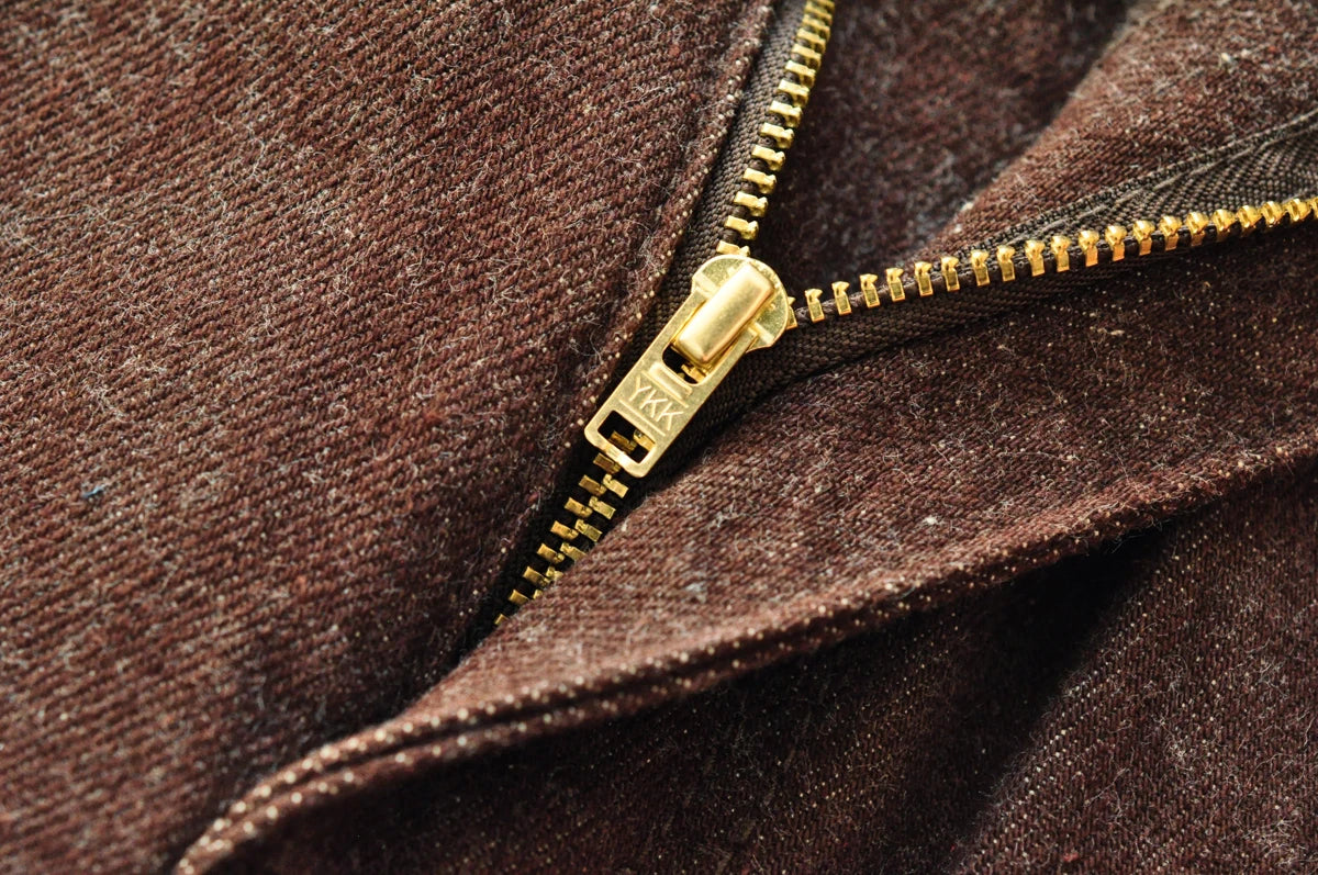 SauceZhan Brown Selvedge Denim Tapered Jeans – 13.8 oz