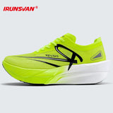 IRUNSVAN Men‘s Professional Full Carbon Plate Marathon Running Shoes Light Cushioning PB Mid Long Training Sneakers Women 25126