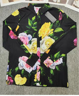 Floral Long-Sleeve Lapel Set