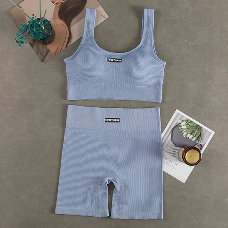 Women’s Deep-V Seamless Yoga Set | USA-Made Premium Workout Suit