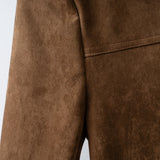 2025 Fall / Autumn Winter New Women Fashion Suede Basic Jacket Basic Blazer