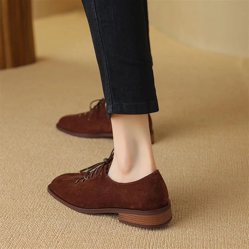 DIMANYU Women's Leather Lace-Up Oxford Pumps