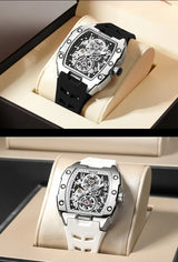 Luxury Automatic Skeleton Watch – Waterproof Silicone Sport Wristwatch