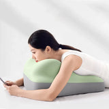 Ergonomic Memory Foam Waist Cushion Green Contoured Tummy Pillow Multi-Functional Support Pillow for Prone Sleep & Reading