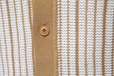 Men's Striped Mesh Polo – Contrast Panel, Breathable