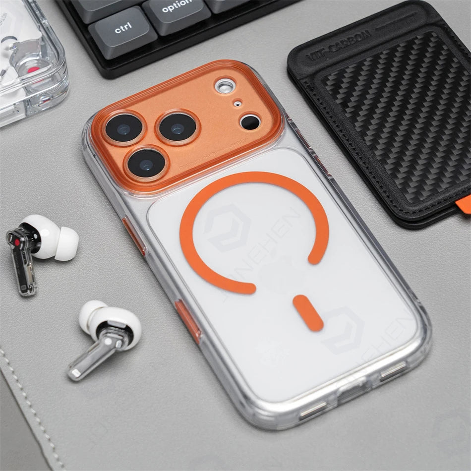 Magnetic Clear iPhone Case with Camera Button