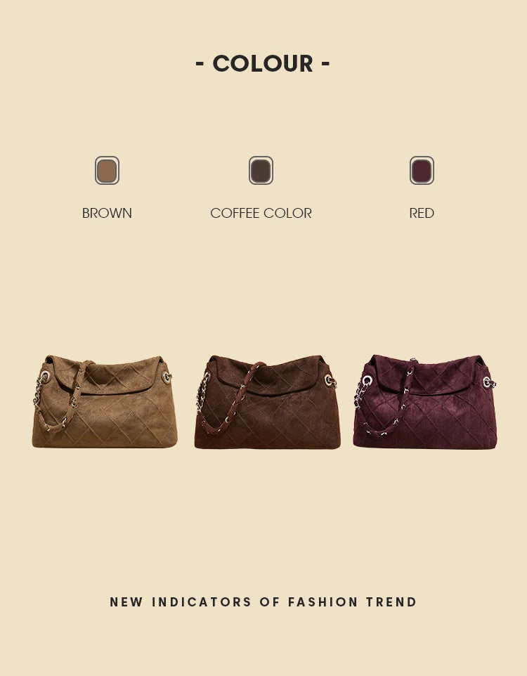 LAORENTOU Fabric Women's Strap Shoulder Bag Advanced Retro Underarm Large Capacity Fashion Quilted Handbag for Women Cossbody