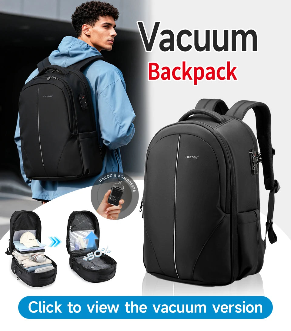Tigernu Travel Backpacks 14-15.6-17'' Laptop Backpack For Men TSA Anti Theft Backpack Nylon Backpacks Bag For Schoolbag Knapsack