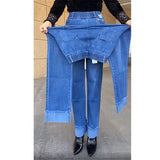 Women's Wide Leg High Waist Stretch Denim Jeans