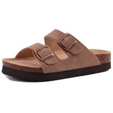 Women’s Suede Sandals with Cork Footbed