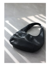 JAZZQ Soft Cowhide Leather Hobo Tote | Hand-Woven Detail