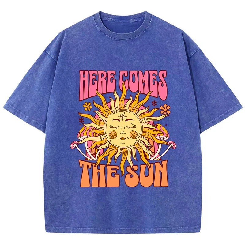 Women's Oversized Washed Cotton Graphic T-Shirt