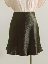 Women's Satin A-Line Mini Skirt | High Waist Office Style