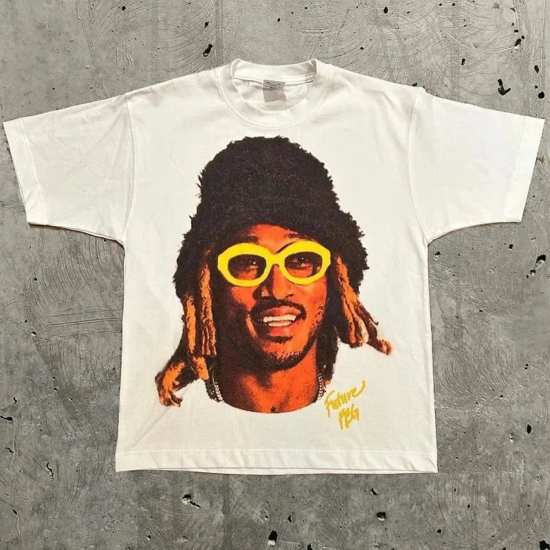 Hip Hop Celebrity Portrait Graphic Tee — Unisex Streetwear Cotton T-Shirt