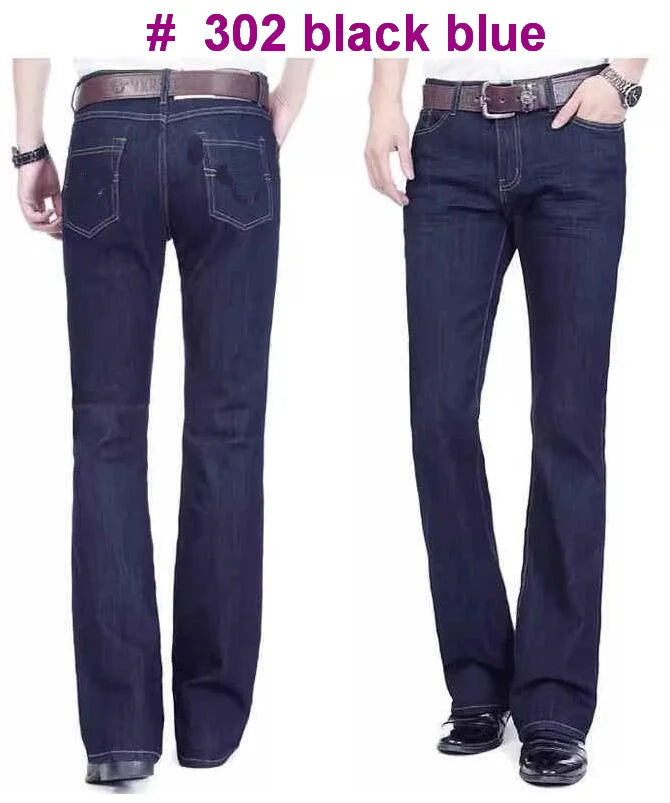 Men's Mid-Rise Flare Jeans | Slim Fit Denim Trousers