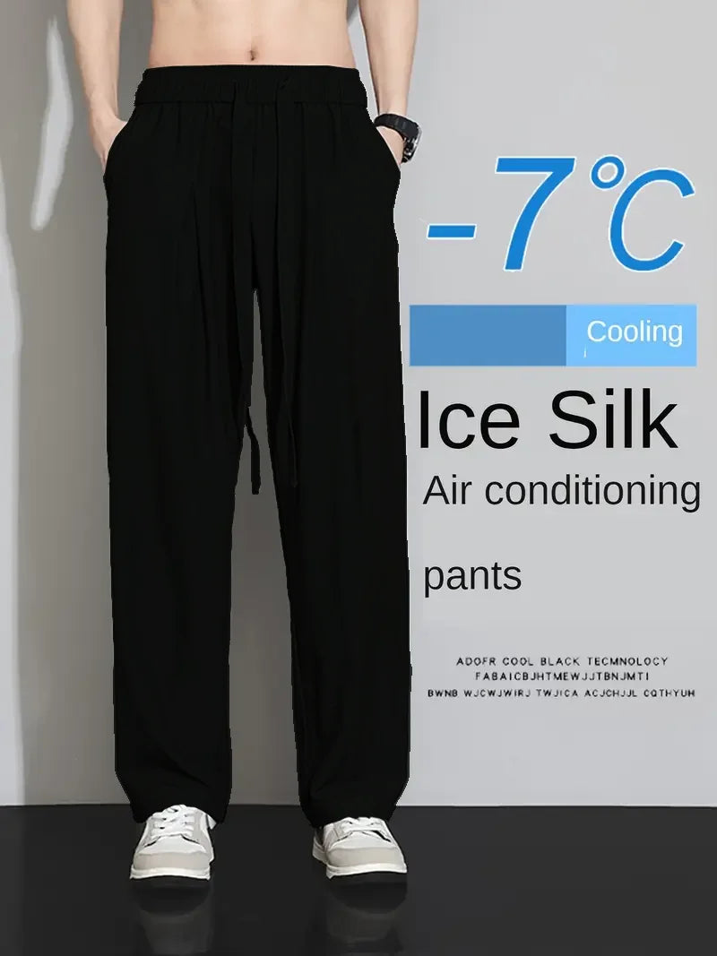 Men's Ice Silk Wide-Leg Pants – Effortless Summer Style
