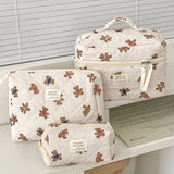 Quilted Bear Floral Cosmetic Bag for Women & Girls