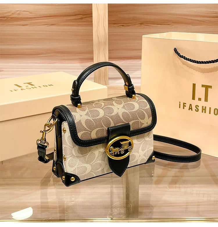 Contrast Color Luxury Box Bag
