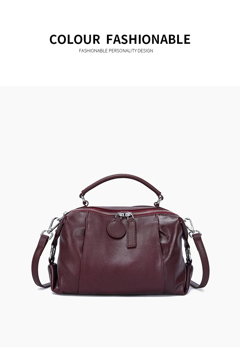 Women Natural Cow Genuine Leather Shoulder Bags Women Cowhide Bag Lady Soft Design Female Luxury Handbag for Ladies High Quality