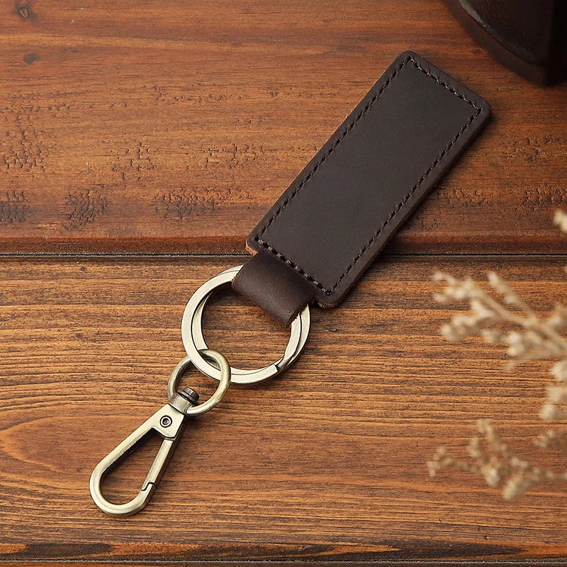 Free Customized Fashion Women Genuine Leather Keychain Vintage Creative Pendant Handmade Small Gift DIY Present Car Key Chain